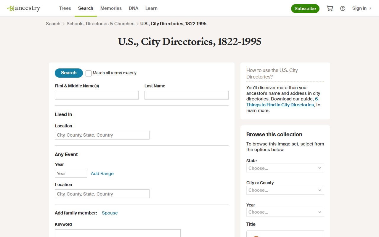 Hillside city directory collection route for digitized regional directories
